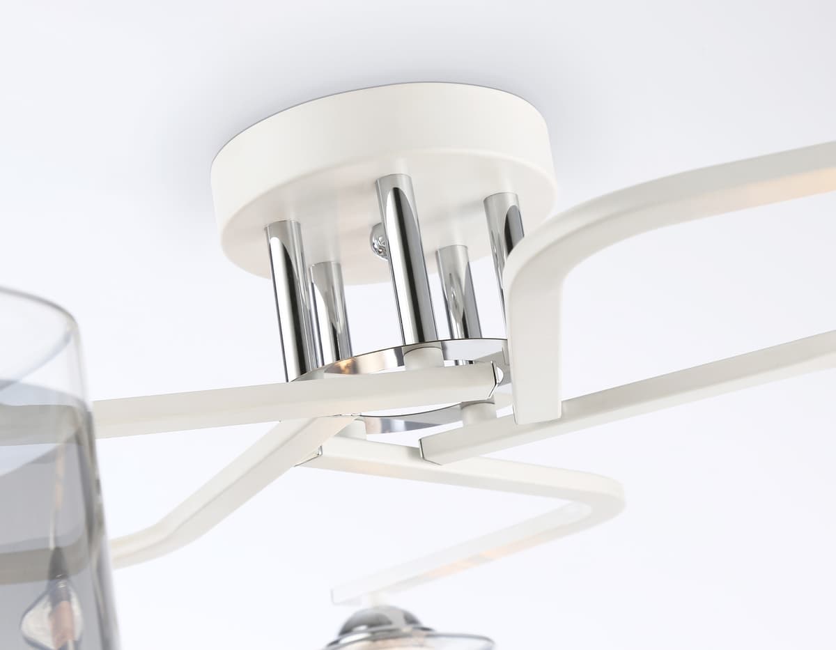 Потолочный светильник TR303219/5 WH/CH/SM белый/хром/дымчатый E27*5 max 60W D580*250 Ambrella Light 9