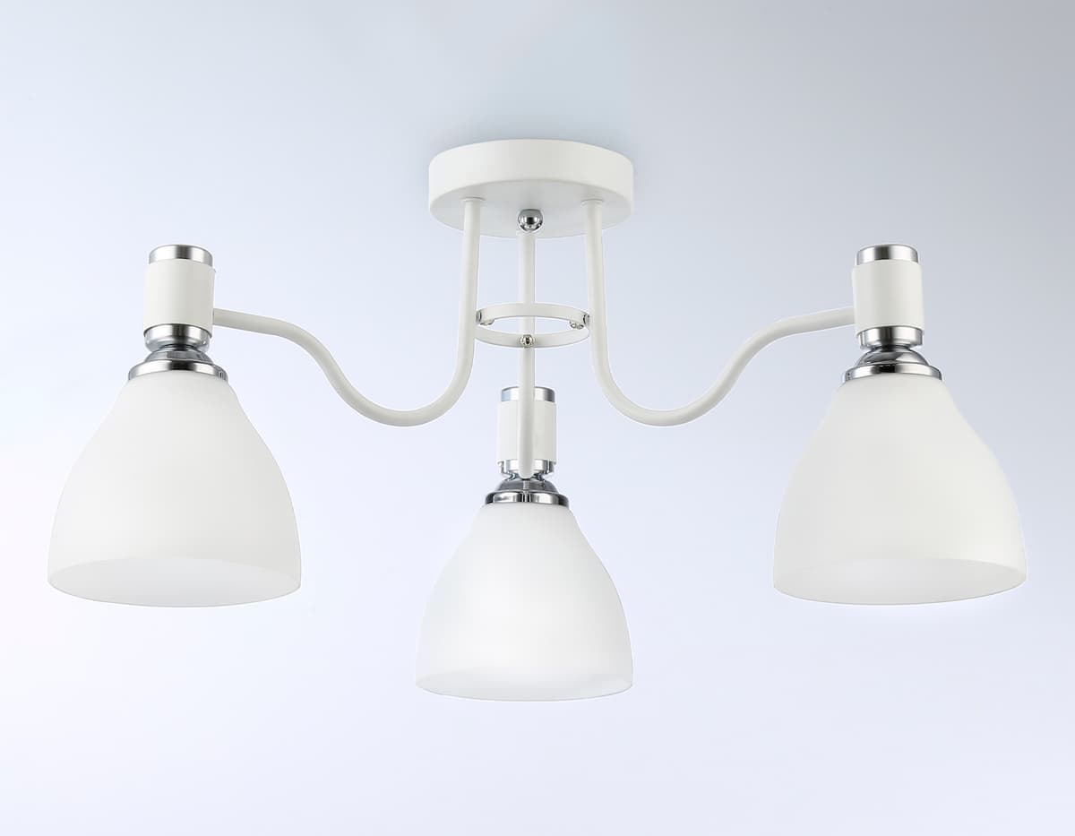 Потолочный светильник TR303302/3 WH/CH/FR белый/хром/белый матовый E27*3 max 60W D600*270 Ambrella Light 10