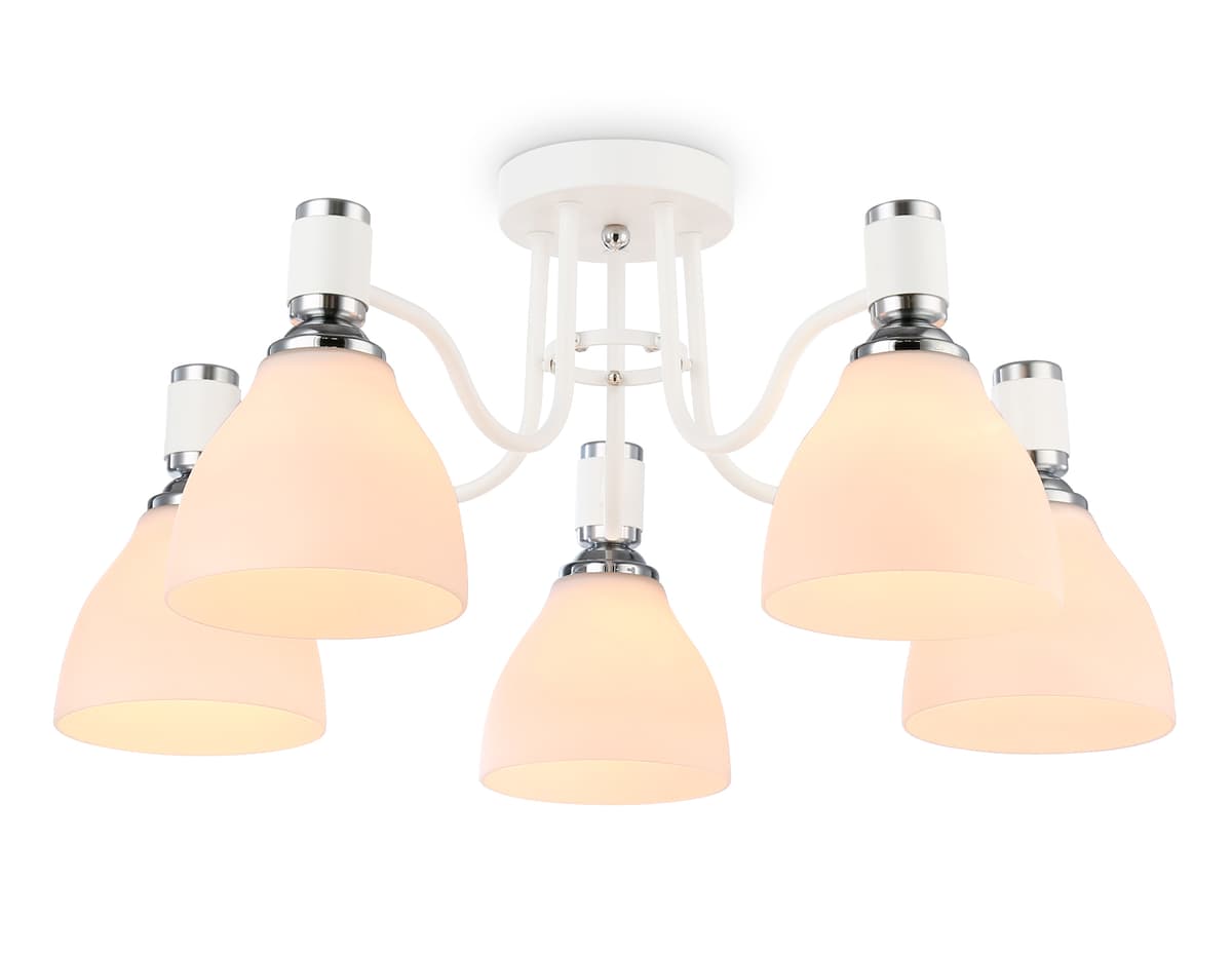 Потолочный светильник TR303305/5 WH/CH/FR белый/хром/белый матовый E27*5 max 60W D600*270 Ambrella Light 6