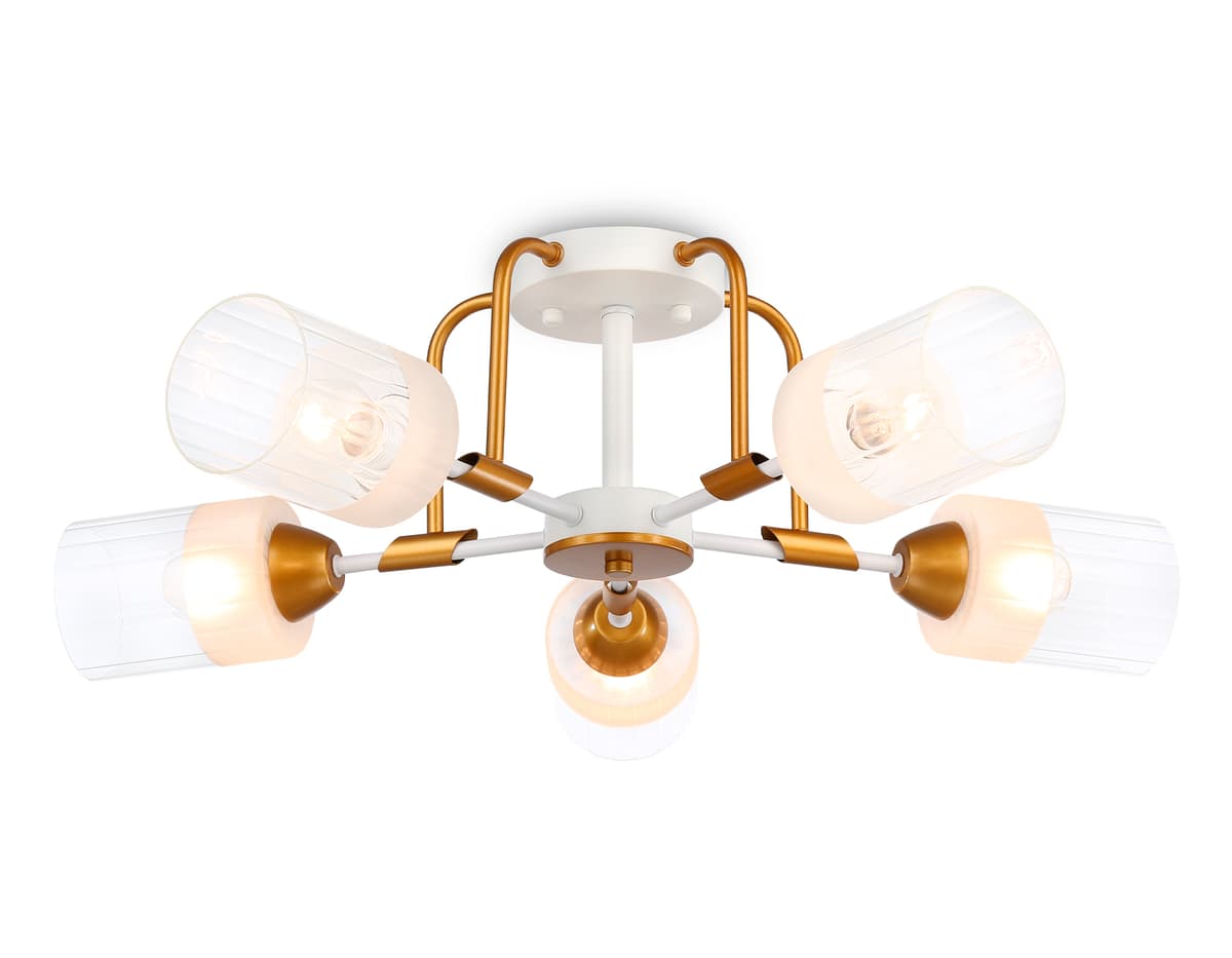 Подвесной светильник TR303323/5 WH/GD/CL/FR белый/золото/прозрачный/белый матовый E27*5 max 60W D620*200 Ambrella Light 7