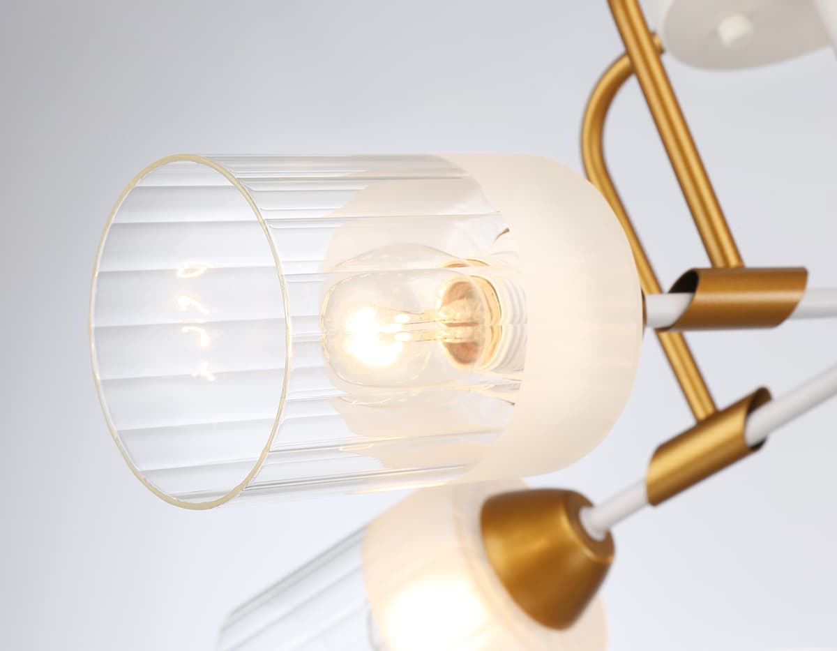 Подвесной светильник TR303323/5 WH/GD/CL/FR белый/золото/прозрачный/белый матовый E27*5 max 60W D620*200 Ambrella Light 8