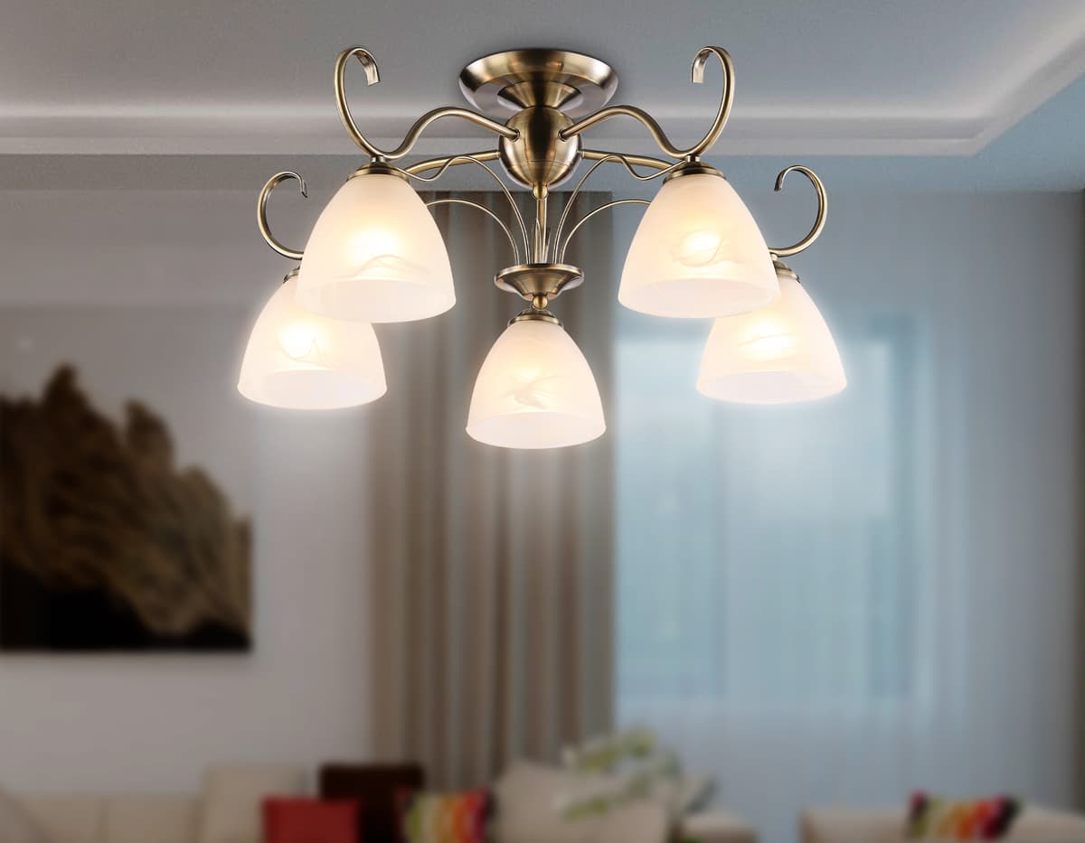 Потолочная люстра TR3046/5 SB/FR бронза/белый матовый E27/5 max 40W D595*285 Ambrella Light 9