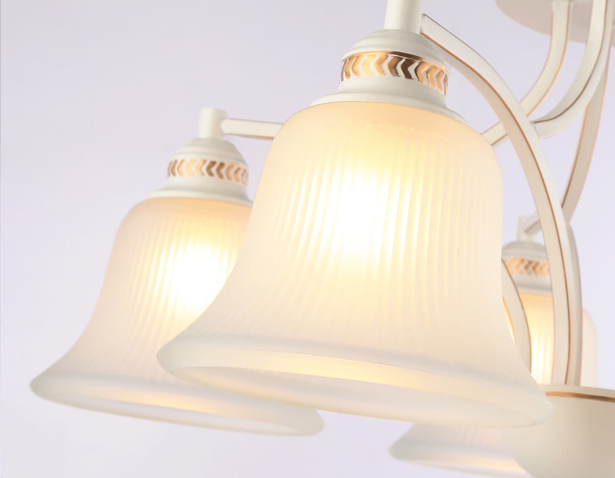Потолочная люстра TR3050/5 WH/GD/FR белый/золото/белый матовый E27/5 max 40W D630*320 Ambrella Light 12