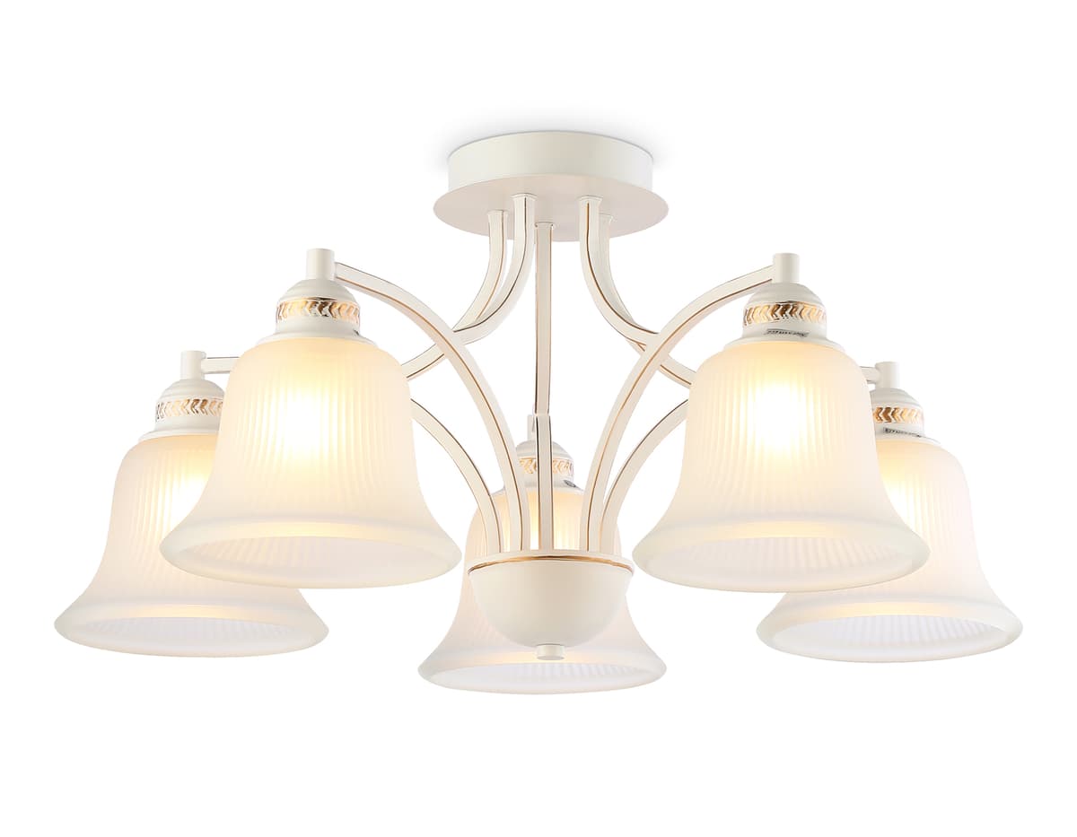 Потолочная люстра TR3050/5 WH/GD/FR белый/золото/белый матовый E27/5 max 40W D630*320 Ambrella Light 7