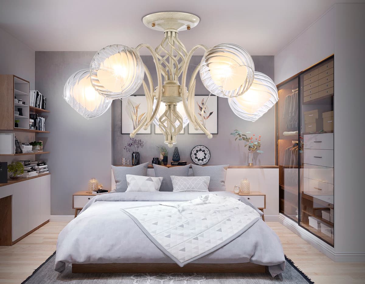 Подвесная люстра TR3066/5 WH/GD белый/золото E27*5 max 40W D590*340 Ambrella Light 10
