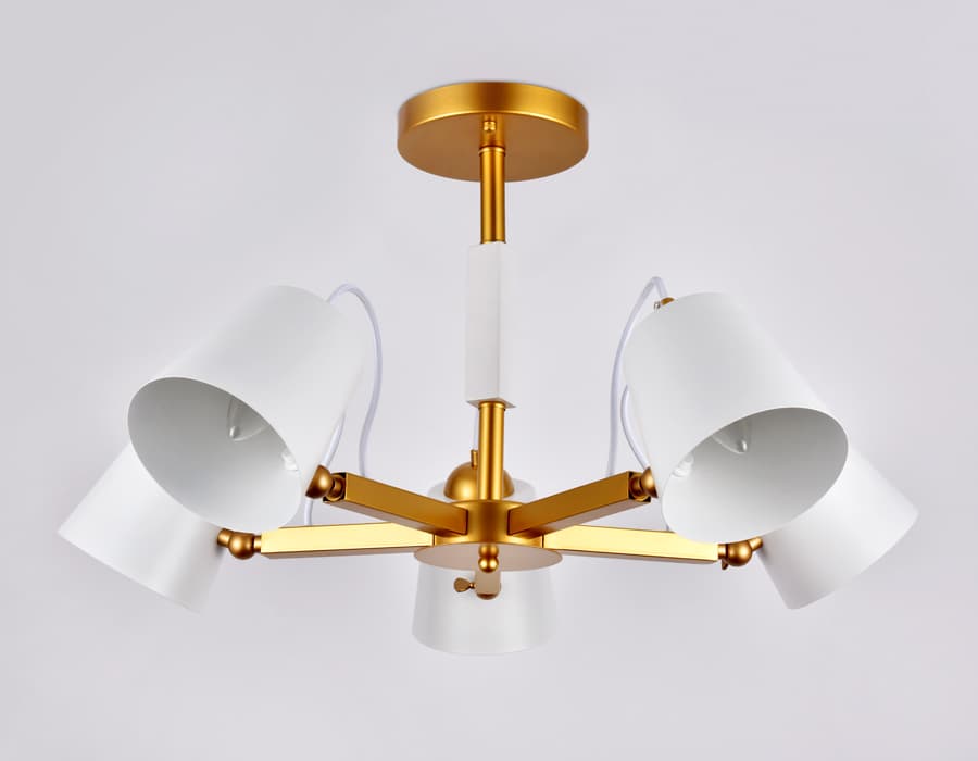Подвесная люстра TR3101/5 WH/GD белый/золото E14 max 40W D680*370 Ambrella Light 7