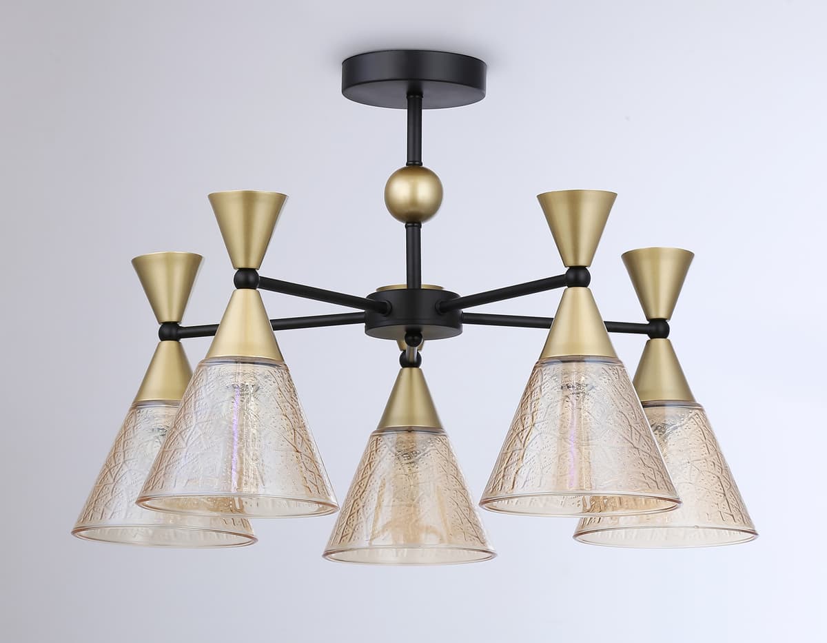Подвесной светильник TR3171/5 BK/GD черный/золото E27/5 max 60W D580*380 Ambrella Light 12