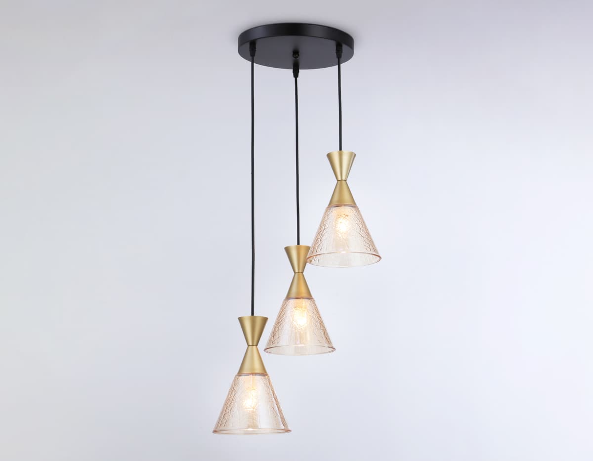 Подвесной светильник TR3175/3 BK/GD черный/золото E27/3 max 60W D360*1000 Ambrella Light 12