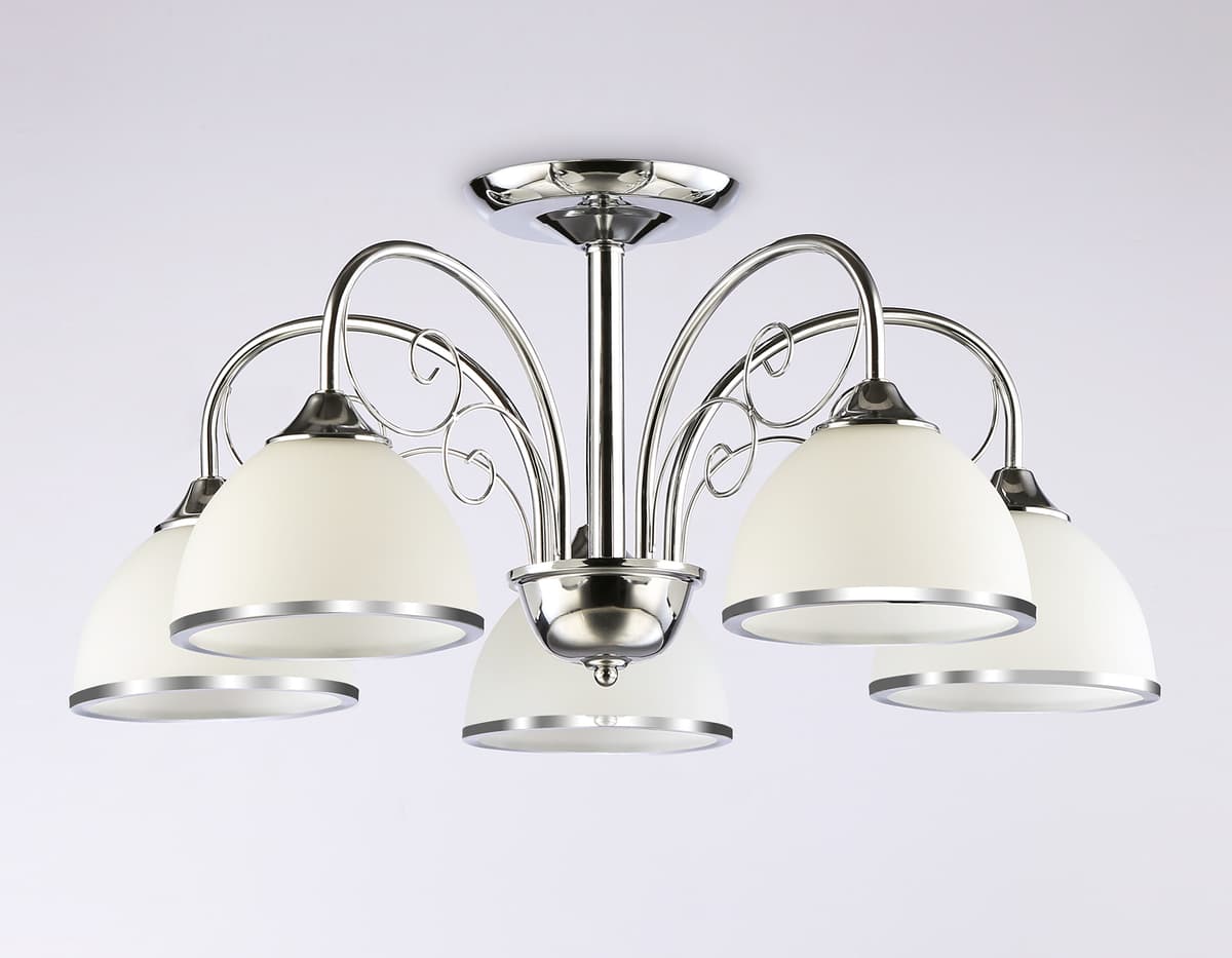Подвесная люстра TR3182/5 CH/FR хром/белый матовый E27/5 max 40W D575*285 Ambrella Light 11
