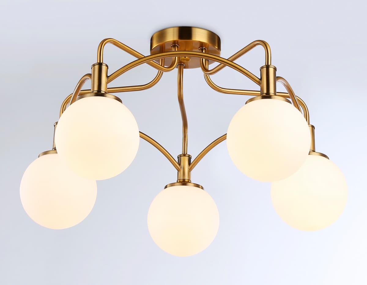 Подвесная люстра TR3212/5 GD/FR золото/белый матовый E27*5 max 40W D560*302 Ambrella Light 13