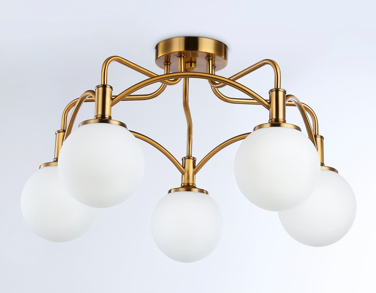 Подвесная люстра TR3212/5 GD/FR золото/белый матовый E27*5 max 40W D560*302 Ambrella Light 14