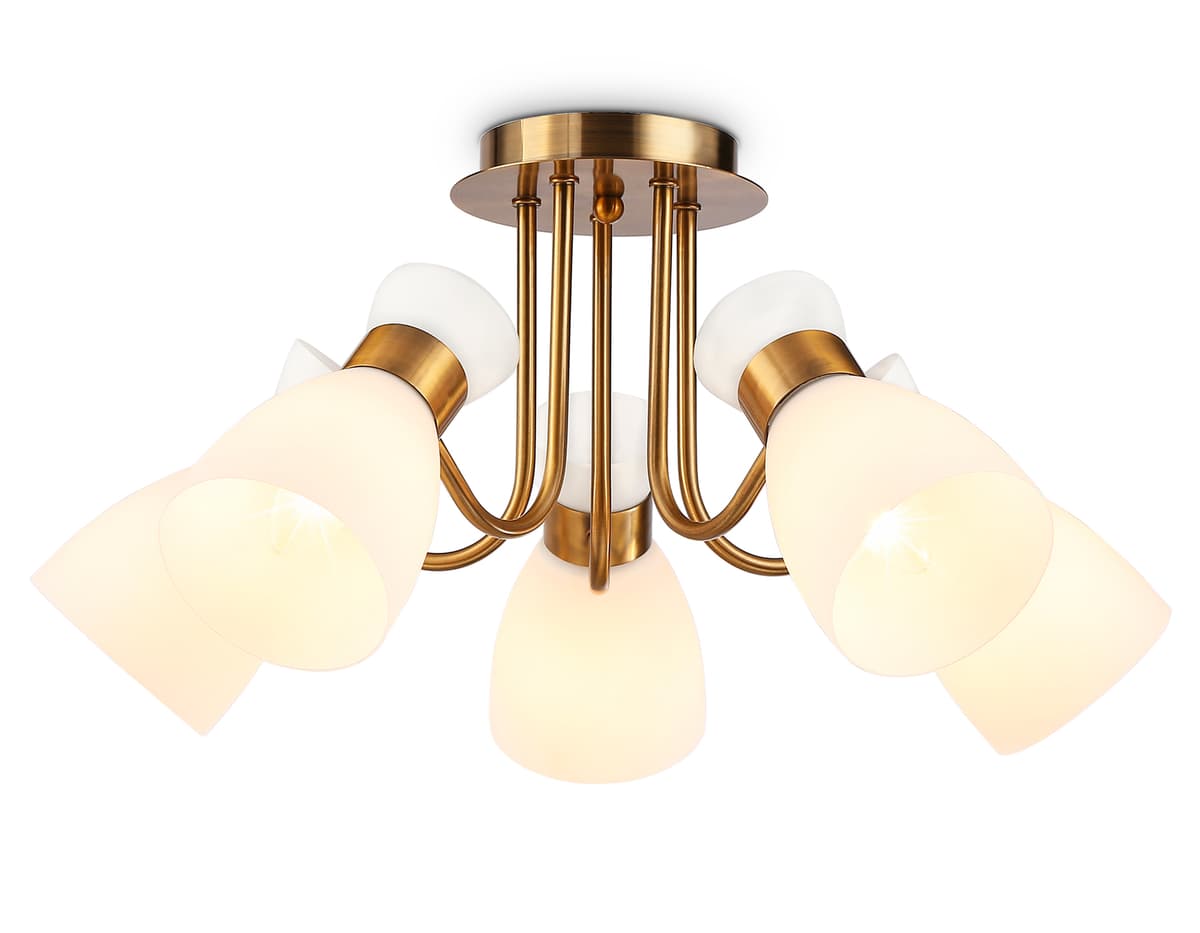 Подвесная люстра TR3218/5 GD/FR золото/белый матовый E27*5 max 40W D580*290 Ambrella Light 8
