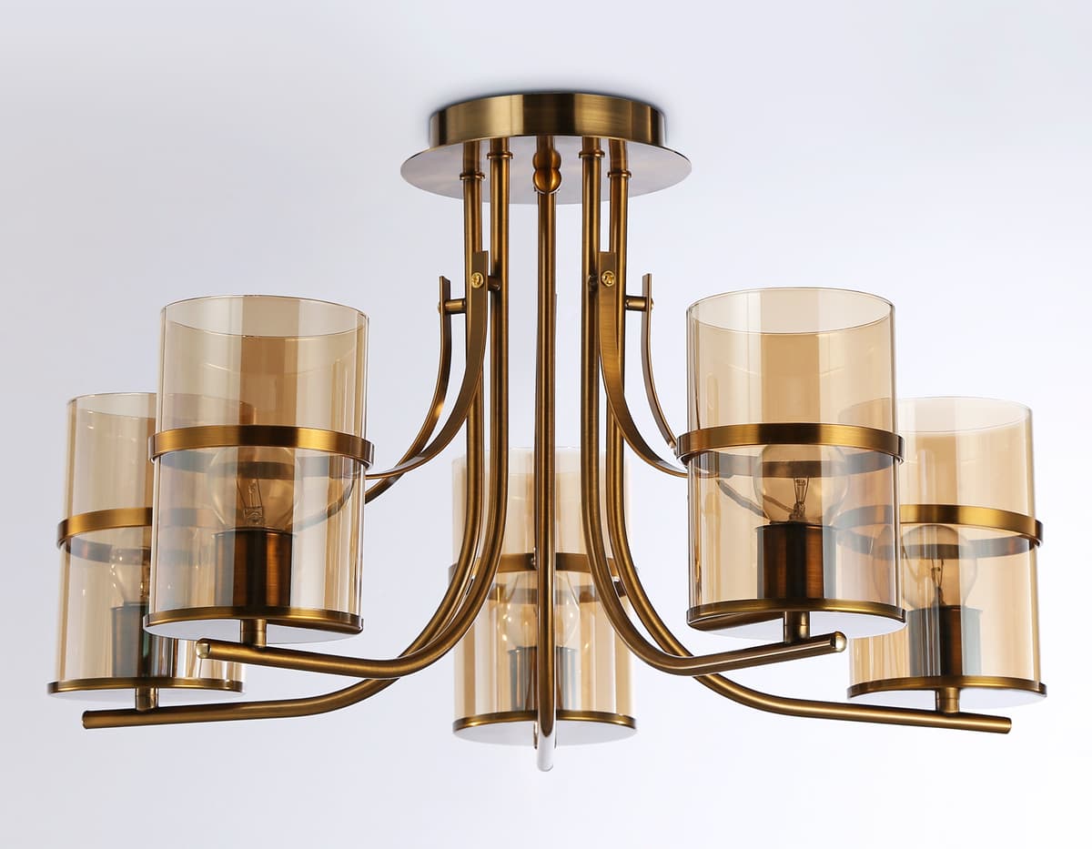Подвесная люстра TR3222/5 GD/TI золото/янтарь E27*5 max 40W D540*300 Ambrella Light 14