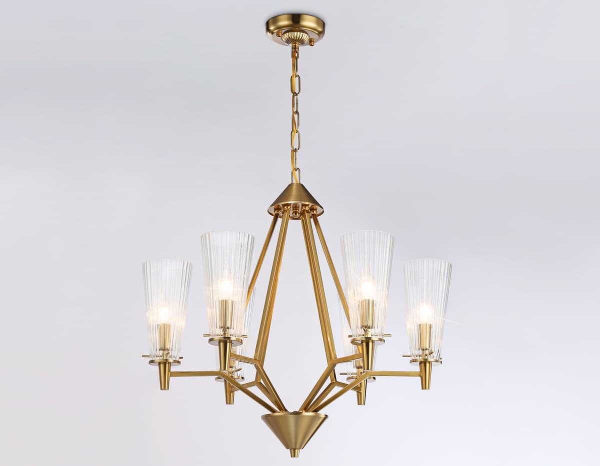 Подвесная люстра TR3231/6 BS/FR латунь/белый матовый E14*6 max 40W D610*585 Ambrella Light 11