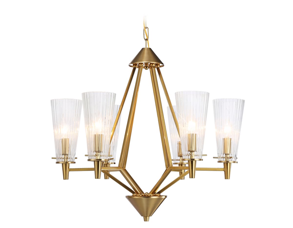 Подвесная люстра TR3231/6 BS/FR латунь/белый матовый E14*6 max 40W D610*585 Ambrella Light 7