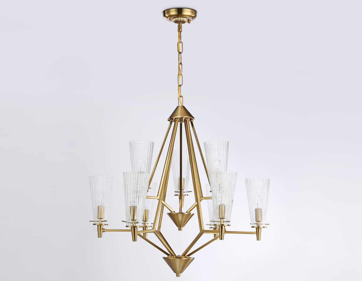 Подвесная люстра TR3233/6+3 BS/FR латунь/белый матовый E14*9 max 40W D730*720 Ambrella Light 14