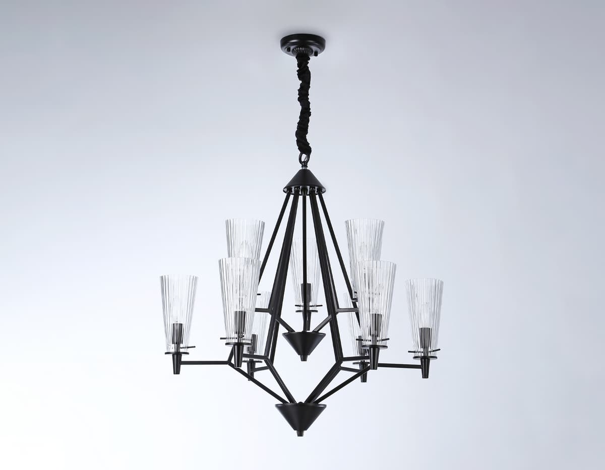Подвесная люстра со сменной лампой TR3238/6+3 BK черный E14/9 max 40W D730*720 Ambrella Light 14