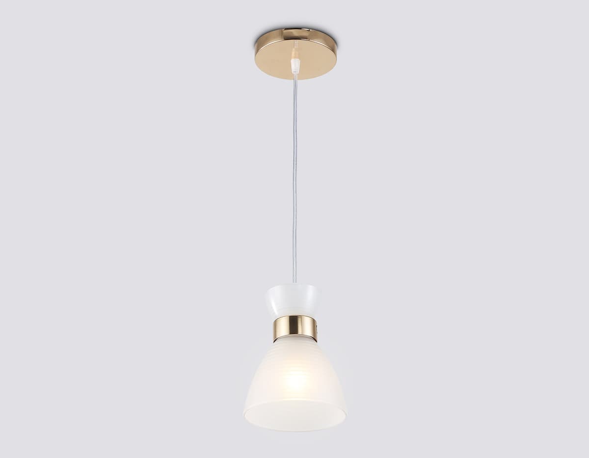 Светильник подвесной со стеклянным плафоном TR3401 FGD золото E27 max 60W D135*1000 Ambrella Light 10