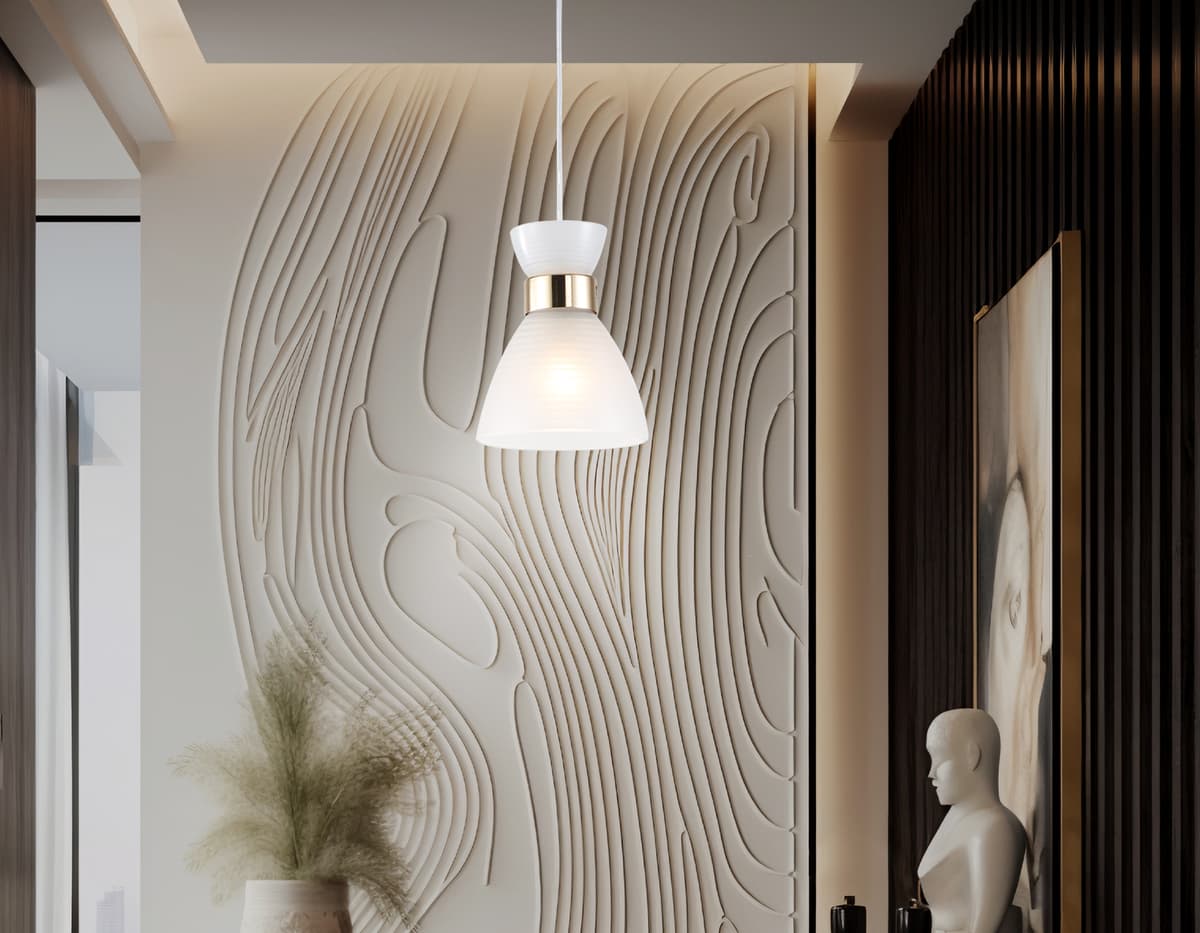Светильник подвесной со стеклянным плафоном TR3401 FGD золото E27 max 60W D135*1000 Ambrella Light 13