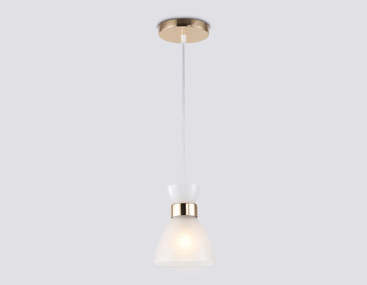 Светильник подвесной со стеклянным плафоном TR3401 FGD золото E27 max 60W D135*1000 Ambrella Light 9
