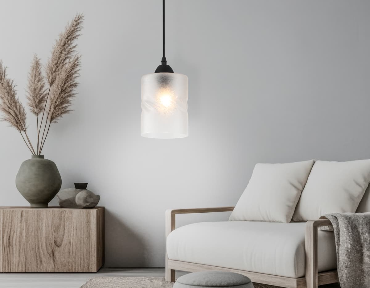 Светильник подвесной со стеклянным плафоном TR3409 BK черный E27 max 60W D120*1000 Ambrella Light 11
