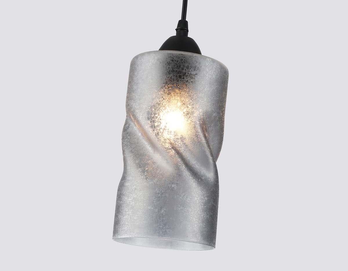 Светильник подвесной со стеклянным плафоном TR3413 BK черный E27 max 60W D110*1000 Ambrella Light 10