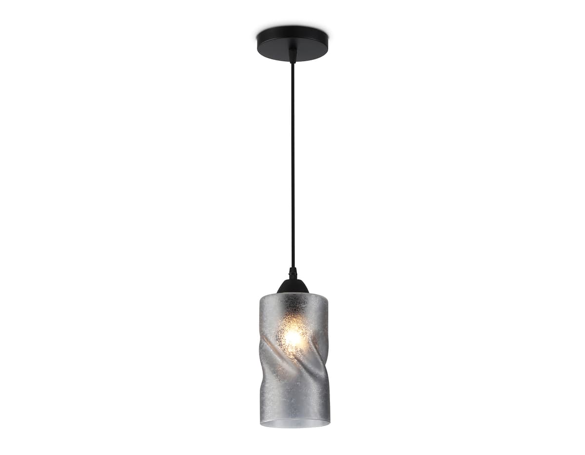 Светильник подвесной со стеклянным плафоном TR3413 BK черный E27 max 60W D110*1000 Ambrella Light 7