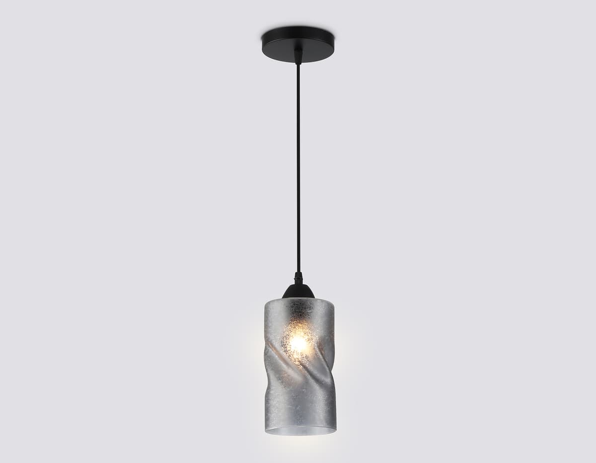 Светильник подвесной со стеклянным плафоном TR3413 BK черный E27 max 60W D110*1000 Ambrella Light 8