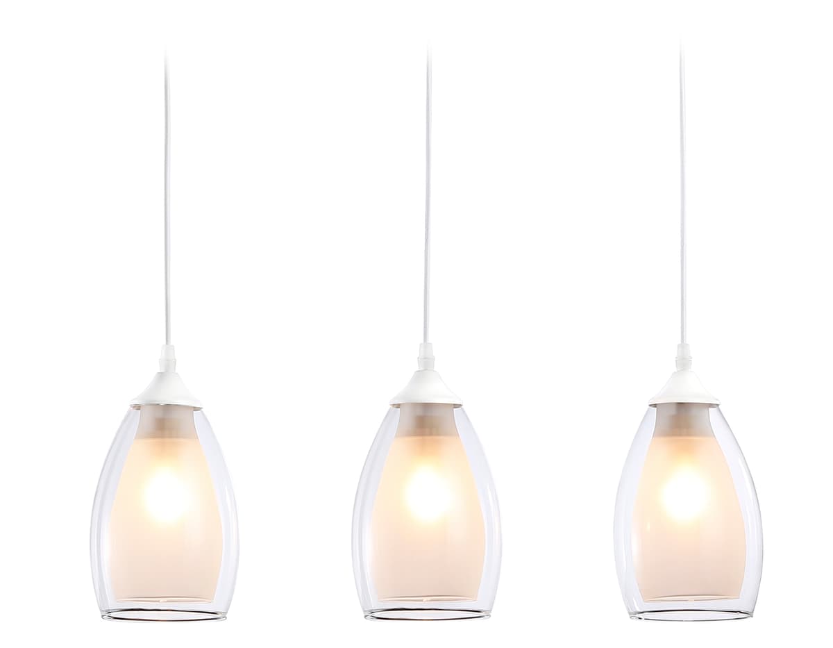 Подвесной светильник TR3536/3 WH/CL/FR белый/прозрачный/белый матовый E27*3 max 40W 640*120*820 Ambrella Light 7