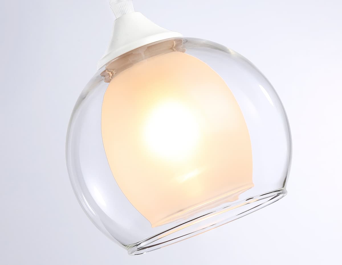 Подвесной светильник TR3538 WH/CL/FR белый/прозрачный/белый матовый E27 max 40W D130*800 Ambrella Light 10