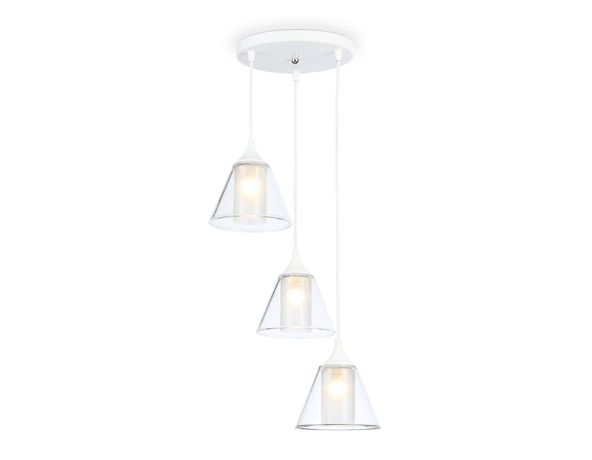 Подвесной светильник TR3553/3 WH/CL/FR белый/прозрачный/белый матовый E27/3 max 40W D340*800 Ambrella Light 3