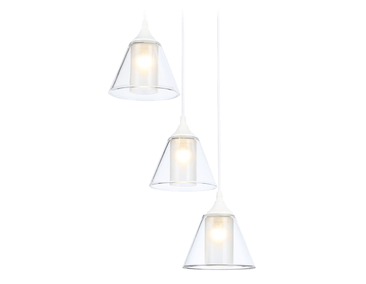 Подвесной светильник TR3553/3 WH/CL/FR белый/прозрачный/белый матовый E27/3 max 40W D340*800 Ambrella Light 4