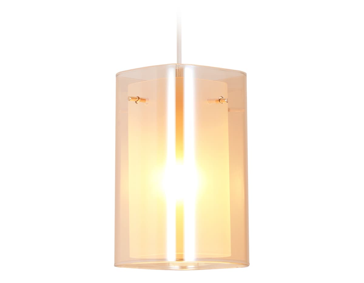 Подвесной светильник TR3681 GD/TI/FR золото/янтарь/белый матовый E14 max 40W D110*950 Ambrella Light 6