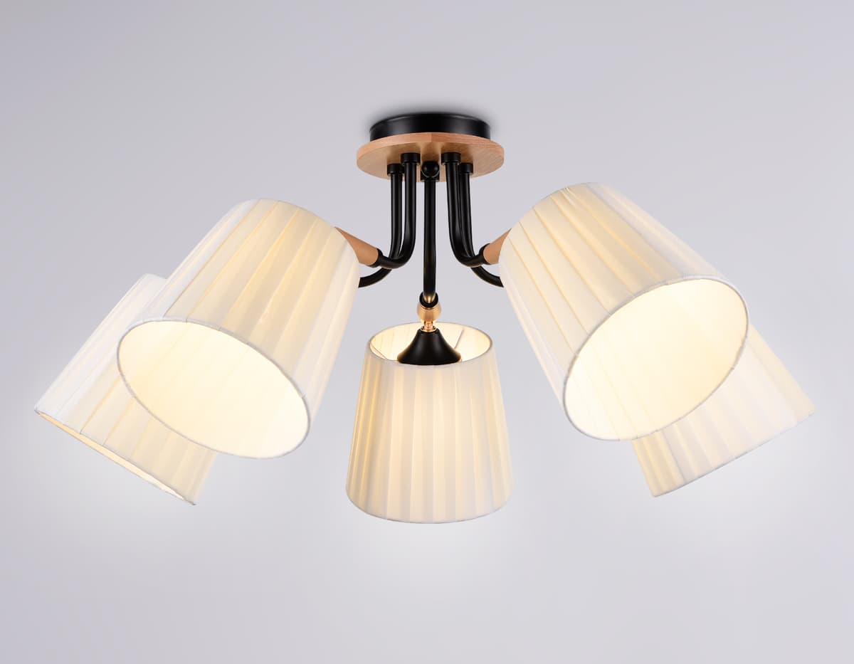 Потолочный светильник TR4733/5 BK/LWD черный/светлое дерево E27/5 max 40W D610*270 Ambrella Light 9