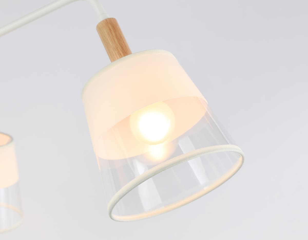 Подвесной светильник со сменной лампой TR4737/3 WH/LW белый/светлое дерево E27/3 max 40W D760*350 Ambrella Light 10