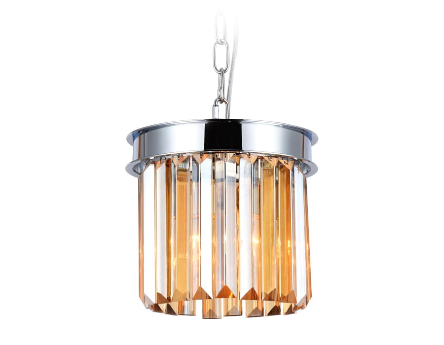 Подвесной светильник с хрусталем TR5102 CH/TI хром/янтарь E14 max 40W D200*575 Ambrella Light 5