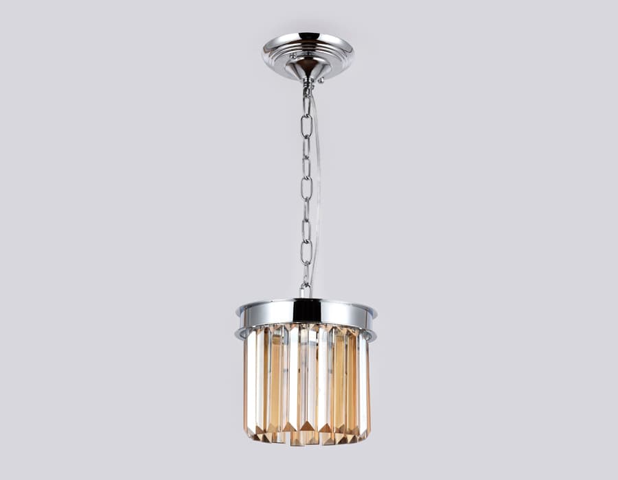Подвесной светильник с хрусталем TR5102 CH/TI хром/янтарь E14 max 40W D200*575 Ambrella Light 6