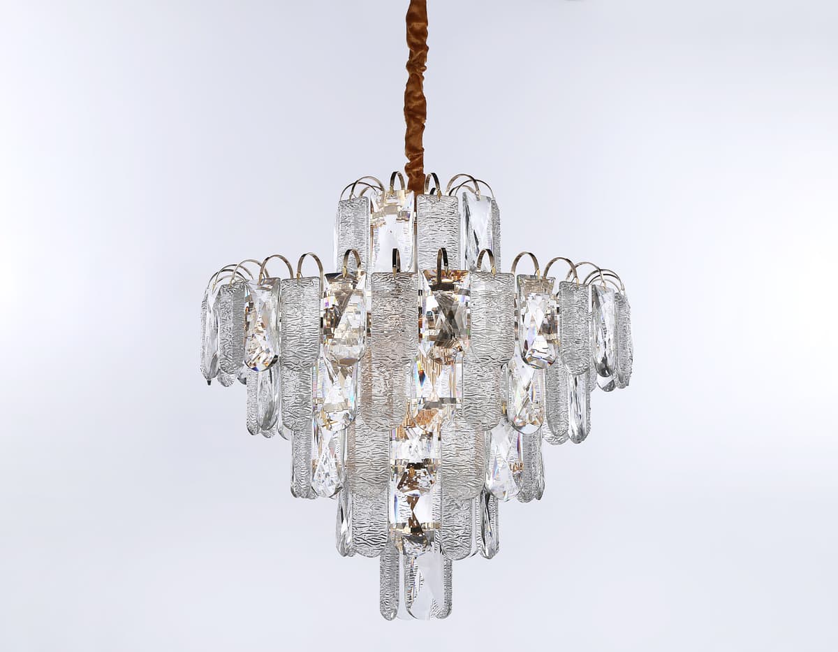 Подвесная люстра с хрусталем TR5233/12 SGD/CL/FR золото/прозрачный/белый матовый E27*12 max 40W D600*610 Ambrella Light 13