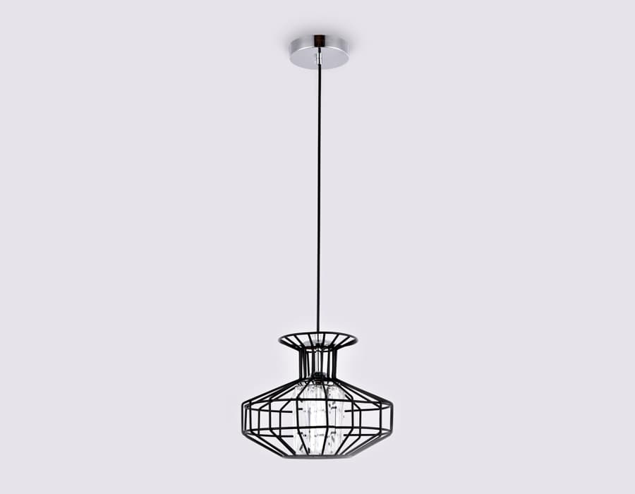Подвесной светильник в стиле лофт TR5850 BK/CL черный/прозрачный E27 max 40W D240*1200 Ambrella Light 6