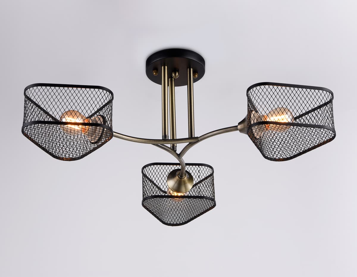 Подвесная люстра TR80171/3 SB/BK бронза/черный E27/3 max 40W D600*215 Ambrella Light 9