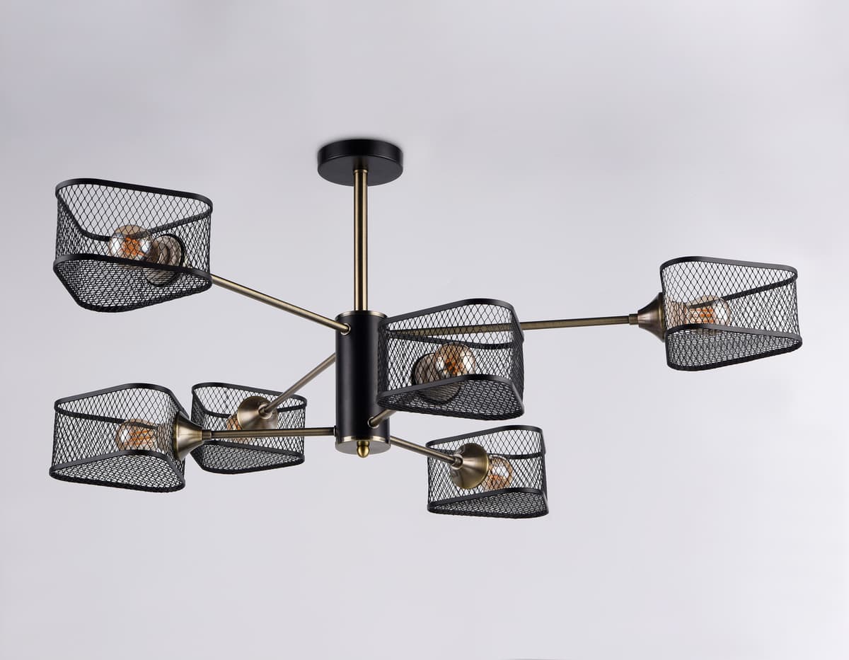Подвесная люстра TR80172/6 SB/BK бронза/черный E27/6 max 40W D950*375 Ambrella Light 10