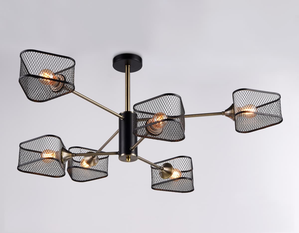 Подвесная люстра TR80172/6 SB/BK бронза/черный E27/6 max 40W D950*375 Ambrella Light 9