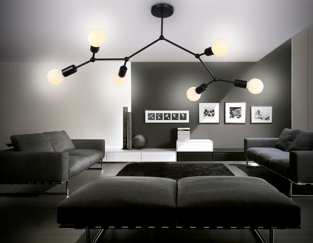 Потолочный светильник в стиле лофт TR8036/6 BK черный E27*6 max 40W D670*590 Ambrella Light 4