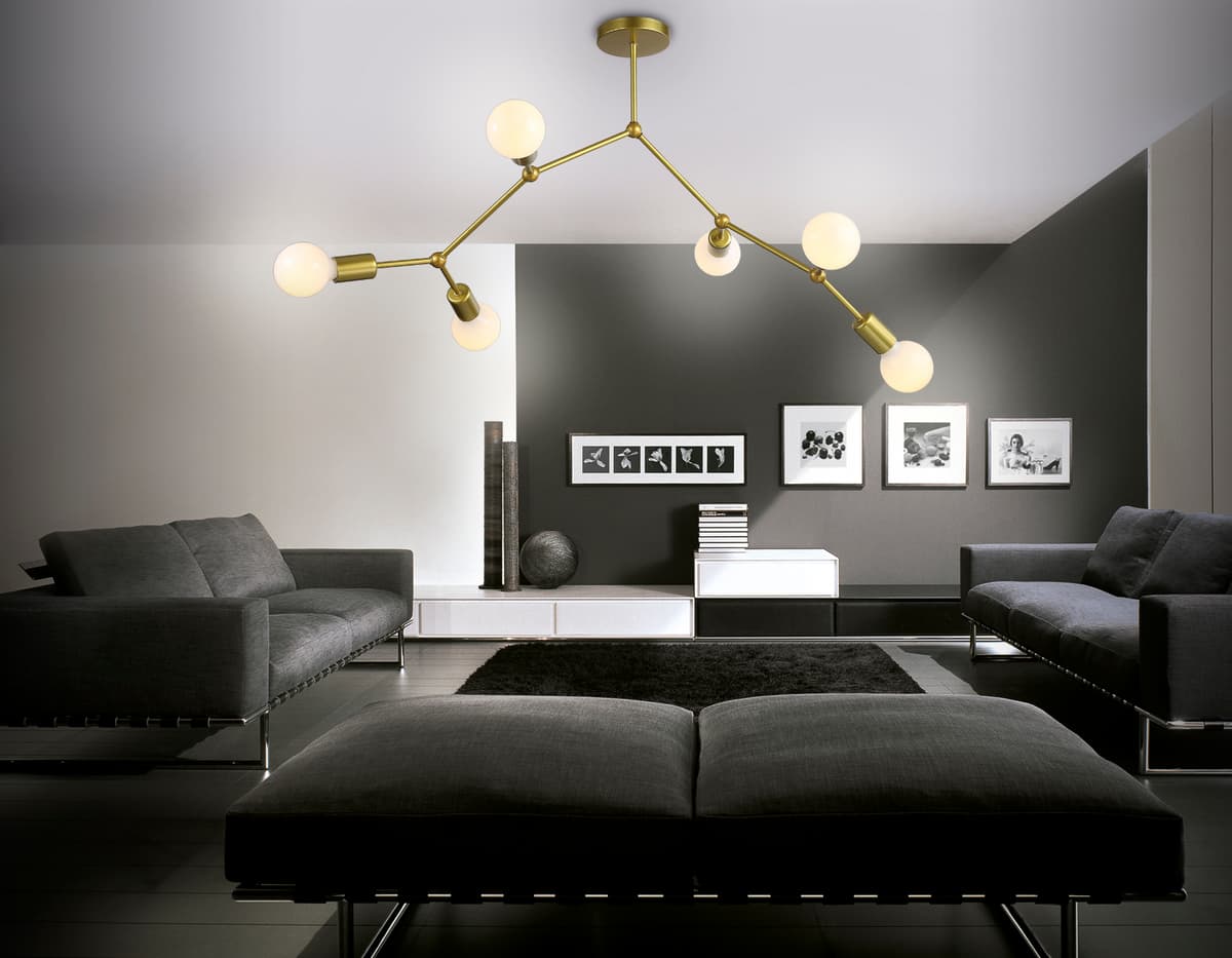 Потолочный светильник в стиле лофт TR8038/6 BS латунь E27*6 max 40W D670*590 Ambrella Light 4