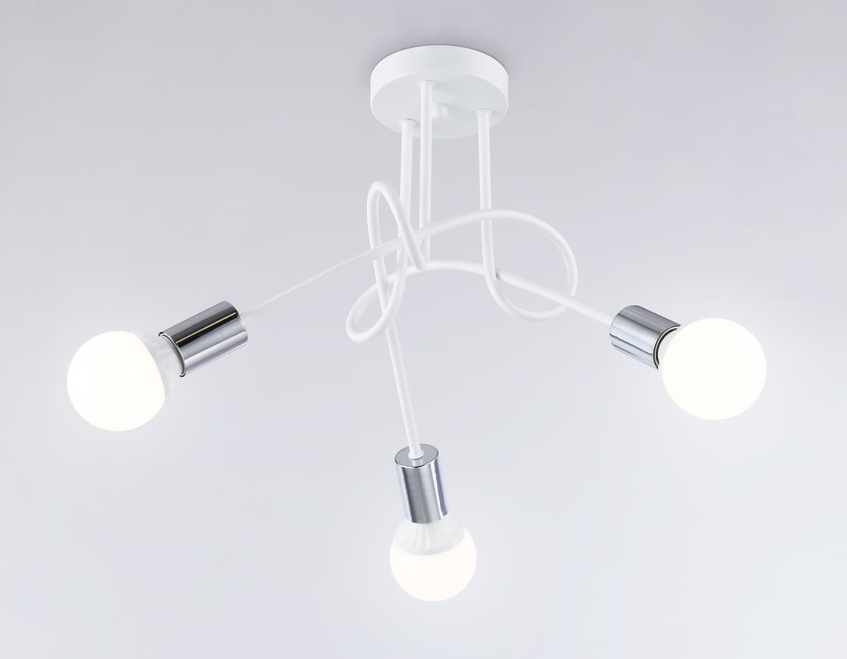 Потолочный светильник в стиле лофт TR80414/3 WH/CH белый/хром E27/3 max 60W D670*370 Ambrella Light 8