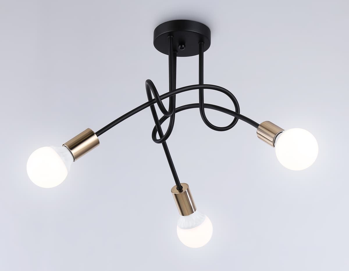 Потолочный светильник в стиле лофт TR80415/3 BK/GD черный/золото E27/3 max 60W D670*370 Ambrella Light 8