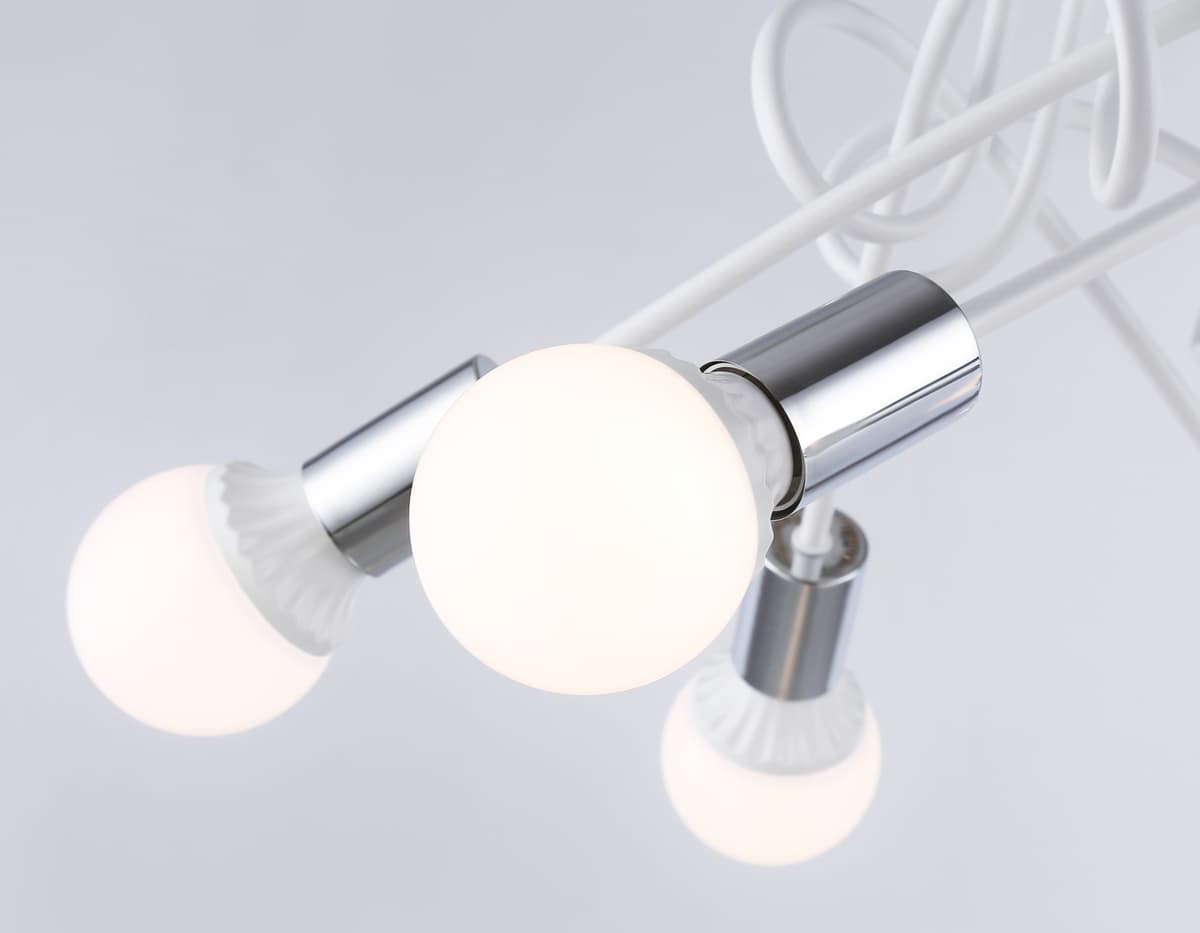 Потолочный светильник в стиле лофт TR80417/6 WH/CH белый/хром E27/6 max 60W D690*370 Ambrella Light 8