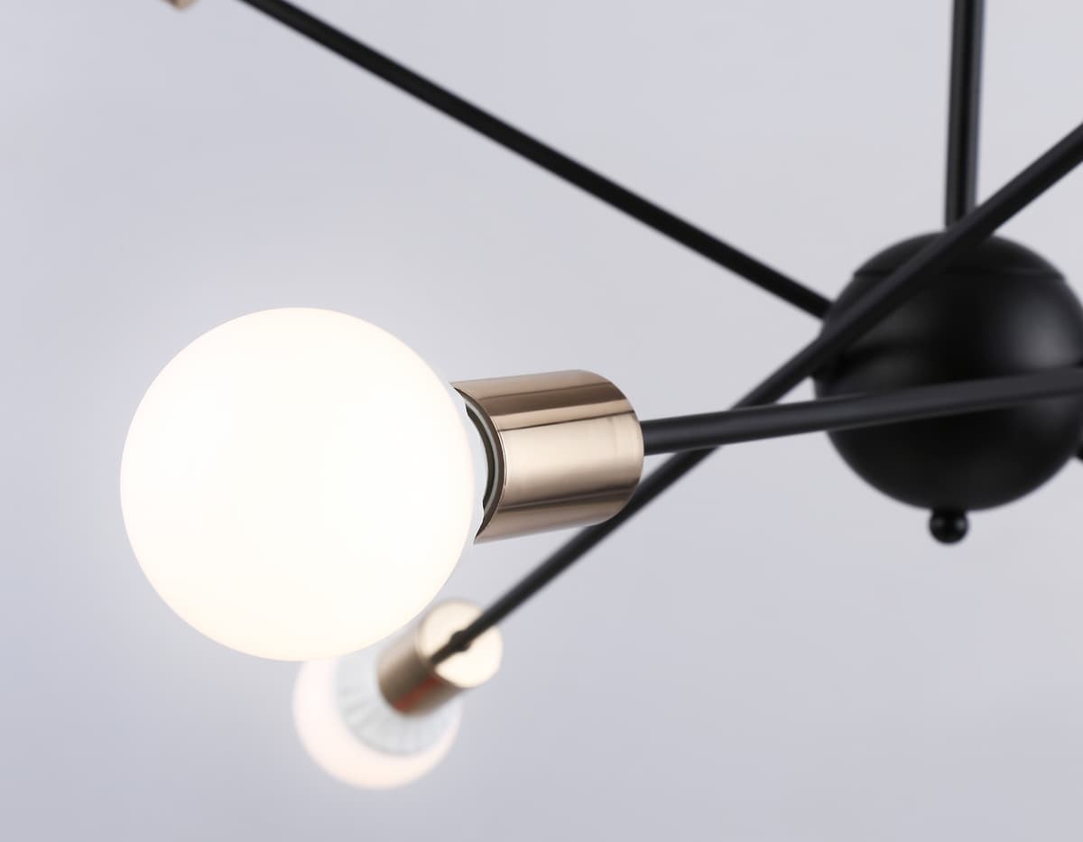 Подвесной светильник в стиле лофт TR80435/6 BK/GD черный/золото E27/6 max 60W D950*730 Ambrella Light 8