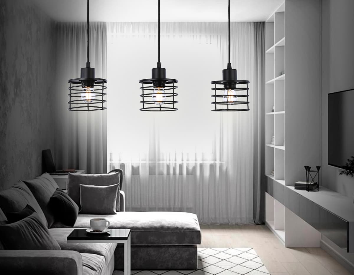 Подвесной светильник в стиле лофт TR8075/3 BK черный E27*3 max 40W 582*120*1040 Ambrella Light 4