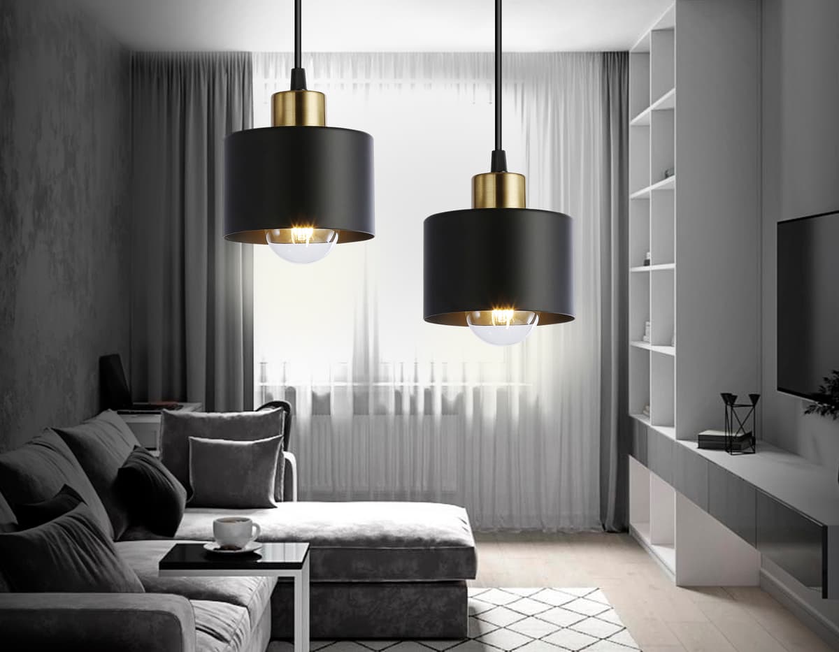 Подвесной светильник в стиле лофт TR8113 BK/BS черный/латунь E27 max 40W D120*940 Ambrella Light 4